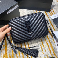 Saint Laurent Lou Camera Shoulder Bag in Quilted Leather 520534 All Black 2020