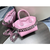 Givenchy Mini Antigona Chain Bag in Box Leather Pink 2022