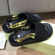 Off - White Men's Flat Sandals Black/Yellow 2021 02