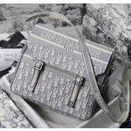 Dior Diorcamp Messenger Bag in Embroidered Oblique Canvas Grey 2020