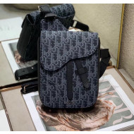 Dior Oblique Jacquard Canvas Saddle Nano Pouch Black 2020
