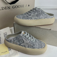 Golden Goose GGDB Space-Star Sabot Sneakers in Silver Glitter 2022 02