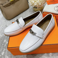 Hermes Mocasini Calfskin Loafers White 2021
