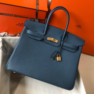 Hermes Birkin Bag 35cm in Togo Leather Blue Agate 2021