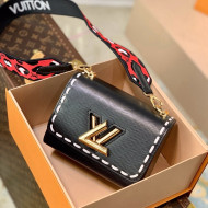 Louis Vuitton Twist PM Bag in Stitching Epi Leather M58723 Black 2021 Wild at Heart