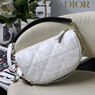 Dior Small Vibe Hobo Bag in White Cannage Lambskin M8022 2022
