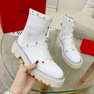 Valentino Roman Stud Ankle Boots White 2021 111891