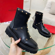 Valentino Roman Stud Ankle Boots Black 2021 111892