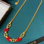 Dior CD Choker Necklace Red 2021