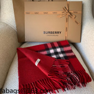 Burberry Check Cashmere Scarf 30x168cm Red 2021 110338