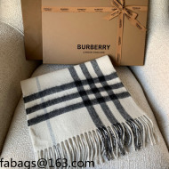 Burberry Check Cashmere Scarf 30x168cm White 2021 110339