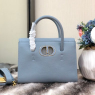 Dior Medium St Honore Tote Bag in Light Blue Grained Calfskin 2020