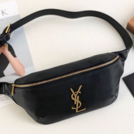 Saint Laurent Classic Monogram Belt Bag in Grain Leather 589959 Black/Gold 2019