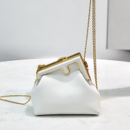 Fendi First Nano Bag Charm in White Nappa Leather 2021 80018S