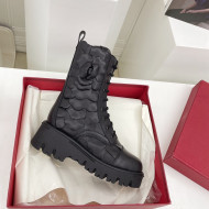 Valentino Atelier Shoes 03 Rose Edition Combat Ankle Boots All Black 2021