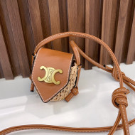 Celine Triomphe Mini Bag in Straw and Leather Beige/Brown 2022 033109