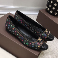 Louis Vuitton Colored Monogram Canvas Loafers with Bow Black 2021