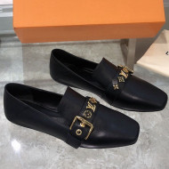 Louis Vuitton Bahia Calfskin Flat Loafers Black 2021