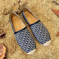 Dior Flat Espadrilles in Oblique  Embroidered Canvas Blue 2021