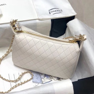 Chanel Quilted Calfskin Mini Bag with Chain White 2020