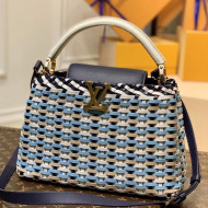 Louis Vuitton Rattan Woven Capucines MM Bag Blue 2021