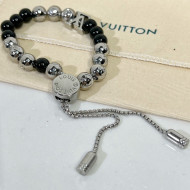 Louis Vuitton Monogram Beads Bracelet Black 2022
