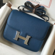 Hermes Constance Bag 23cm in Epsom Leather Dark Blue/Silver 2021