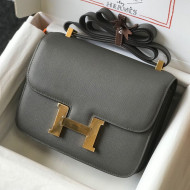 Hermes Constance Bag 23cm in Epsom Leather Metallic Grey/Gold 2021