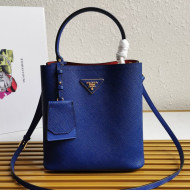 Prada Medium Saffiano Leather Panier Bucket Bag Royal Blue 2021