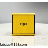 Fendi Leather Box Key Holder and Bag Charm Yellow 2021 70310