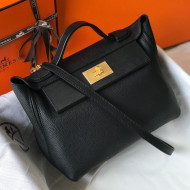 Hermes Kelly 24/24 - 29 Bag in Togo Leather Black/Gold 2018 (Half Handmade)