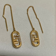 Fendi FF Logo Earrings Gold 2021 78