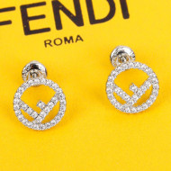Fendi FF Logo Crystal Stud Earrings 2021 81
