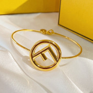 Fendi F Logo Bracelet Gold 2021 83