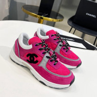 Chanel Suede & Mesh Sneakers G38299 Hot Pink 2021 111728
