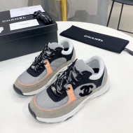 Chanel Suede & Mesh Sneakers G38299 Gray/Orange 2021 111733
