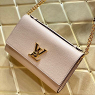 Louis Vuitton Lockme Clutch/Shoulder Bag in Grained Calfskin M56087 Greige 2021