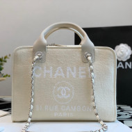 Chanel Mixed Fibers Large Bowling Bag A92750 Light Beige 2022