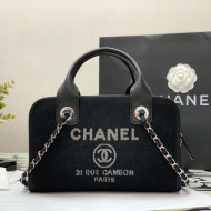 Chanel Mixed Fibers Bowling Bag 28cm A92749 Black 2022