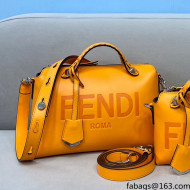 Fendi By The Way Medium Boston Bag in Calfskin Orange 2021