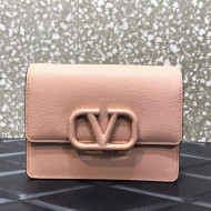 Valentino VSling Grained Calfskin Chain Wallet 069 Nude 2021