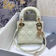 Dior Micro Lady Dior Bag in White Cannage Patent Leather 2021 M6007