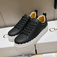 Chloe Leather Sneakers Black 2021 111735