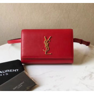 Saint Laurent Kate Belt Bag in Smooth Leather 534395 Red 2018