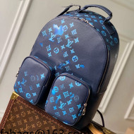 Louis Vuitton Multipocket Backpack Bag in Ink Blue Watercolor Leather M57841 2021