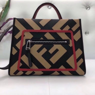Fendi Runaway F Small Bag With Exotic DetailsBlack/Brown/Red 2018 