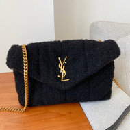 Saint Laurent Loulou Puffer Mini Bag in Black Tweed 620333 2021