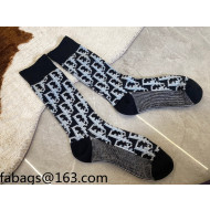 Dior Oblique Short Socks Black 2021  