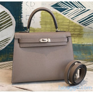 Hermes Kelly 25/28/32cm Bag in Original Epsom Leather Asphalt Grey/Silver Hardware 2020  (Half-Handmand) 