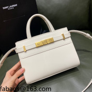 Saint Laurent Manhattan Nano Bag in Toothpick-Leather 593741 White 2021